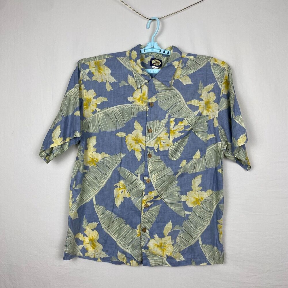 Mens Tommy Bahama Hawaiian Floral Shirt 100% Linen